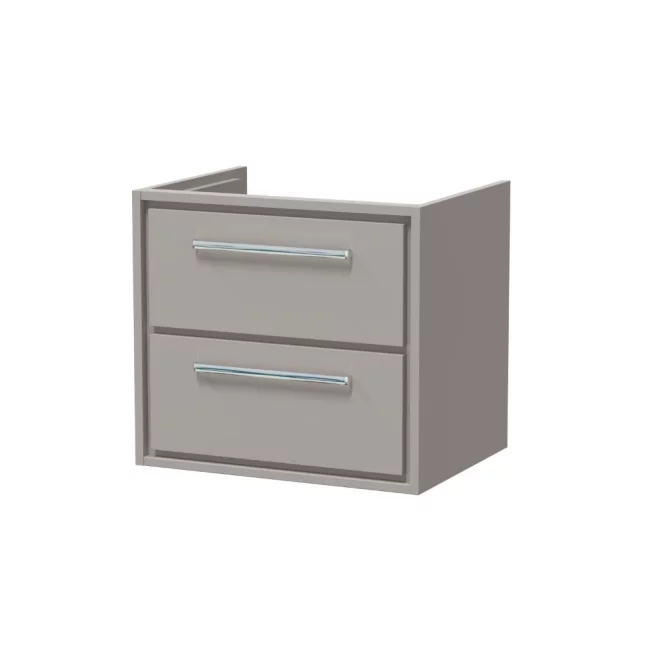 Hudson Reed Lille 600 2 Drawer Pebble Grey Wall Hung Vanity Unit