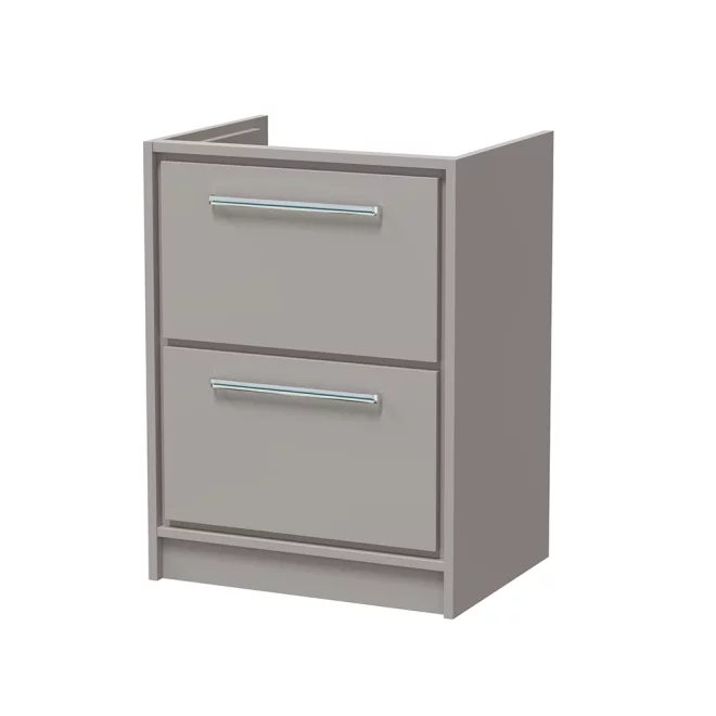 Hudson Reed Lille 600 Pebble Grey Floor Standing Vanity Unit
