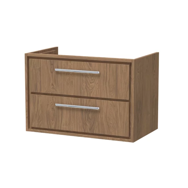 Hudson Reed Lille 800 2 Drawer Antique Oak Wall Hung Vanity Unit