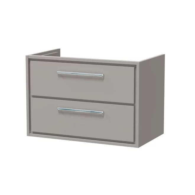 Hudson Reed Lille 800 2 Drawer Pebble Grey Wall Hung Vanity Unit