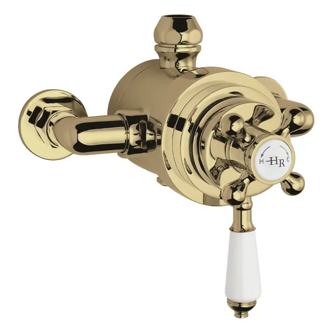 Hudson Reed Topaz Brushed Brass Exposed Dual Thermostatic Shower Valve