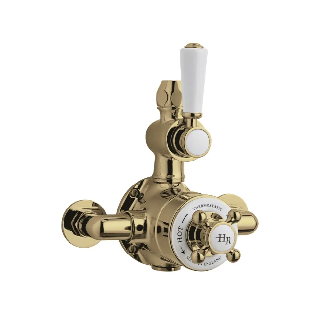 Hudson Reed Topaz Brushed Brass Exposed Twin Thermostatic Shower Valve