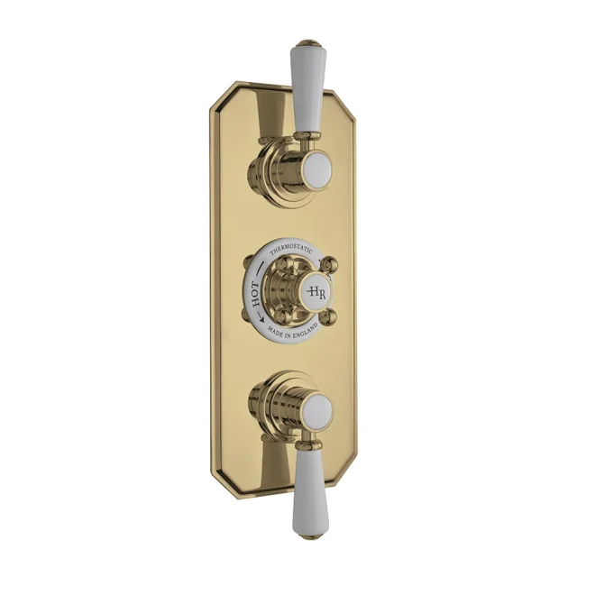 Hudson Reed Topaz Brushed Brass Triple Thermostatic Shower Valve & Diverter