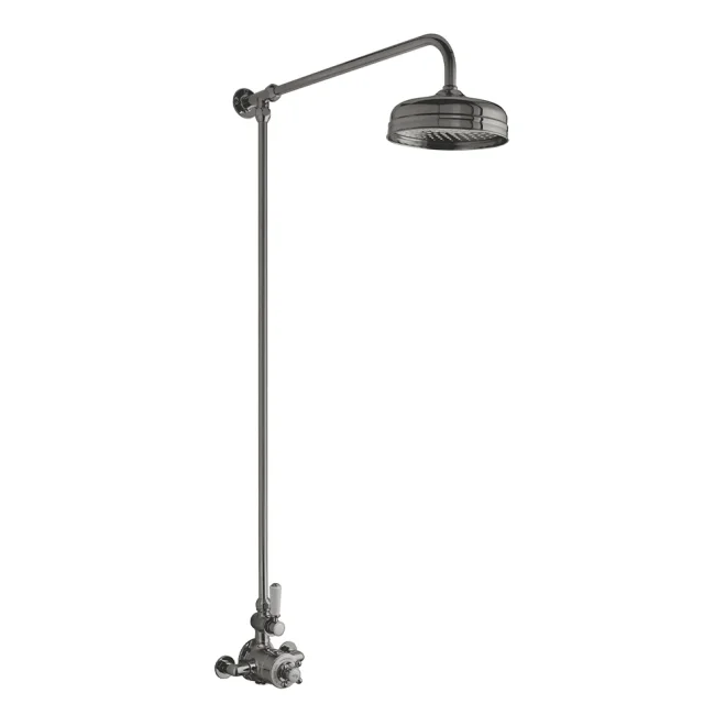 Hudson Reed Topaz Brushed Pewter Wall Mounted Shower & Exposed Valve