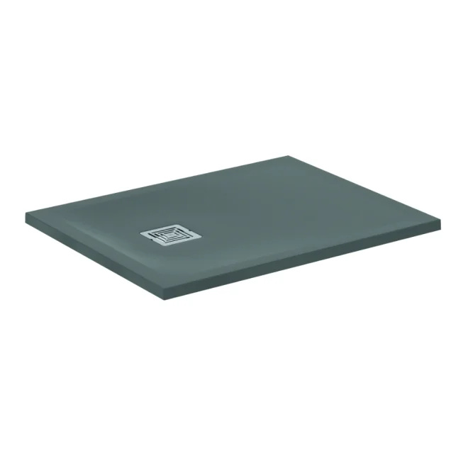 Ideal Standard Ultra Flat S+ 900 x 700mm Concrete Grey Rectangle Shower Tray
