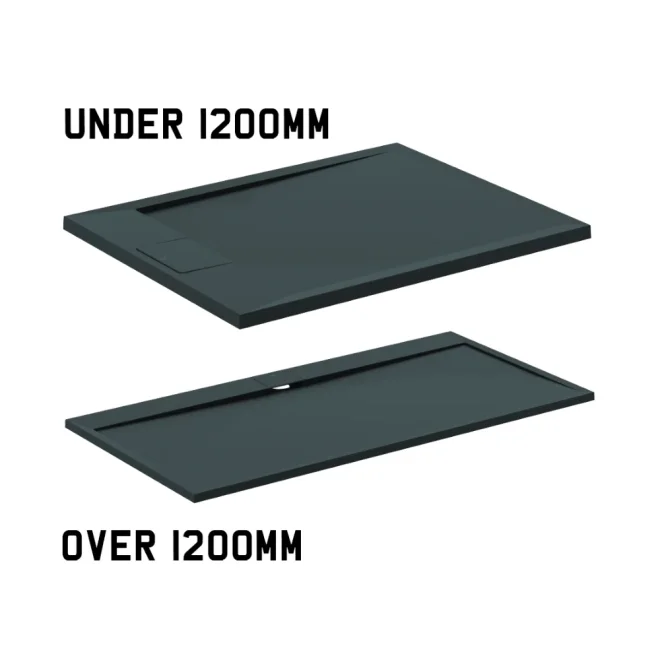 Ideal Standard Ultra Flat S i.life Jet Black Rectangle Shower Tray