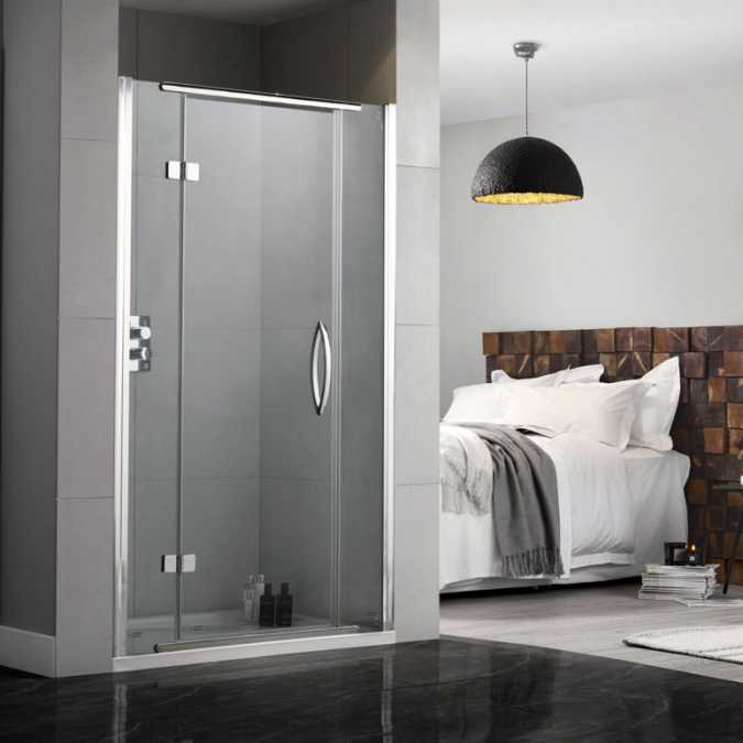 Aquadart Inline 900mm Recess Hinge Shower Door 