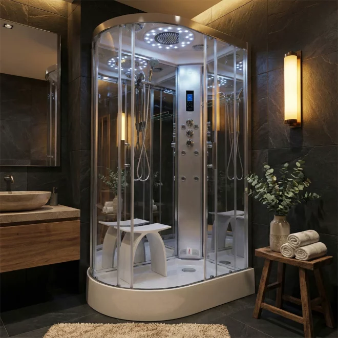 Insignia Showers PL11R-O-S Platinum Steam Shower Cabin - 1100 x 700mm - Right Hand