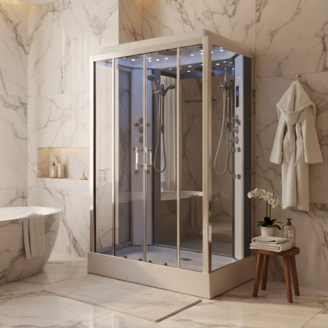 Insignia Showers Platinum Twin Hydro Massage Shower Cabin - 1400x900