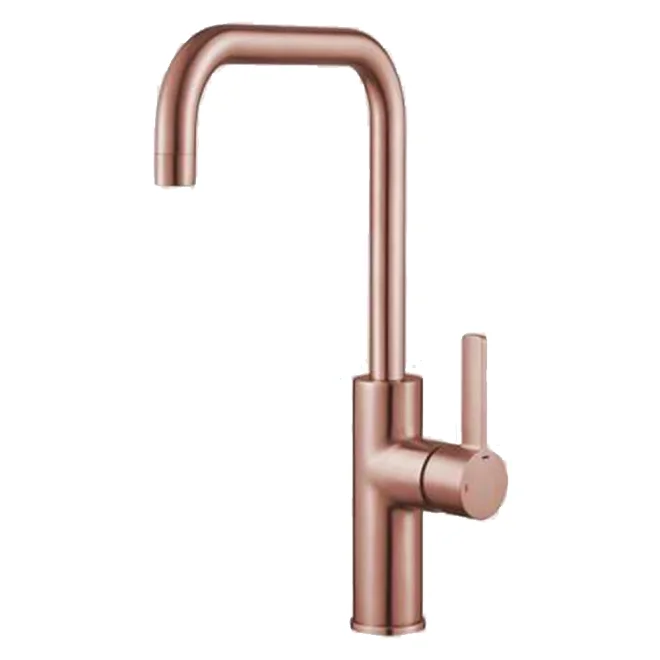 Jeroni Horizontal Single Handle Square Copper Kitchen Mixer Tap 