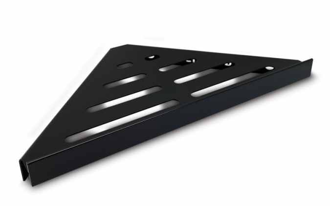Black - Genesis Stainless Steel Reversible Shower Shelf - Tile-able