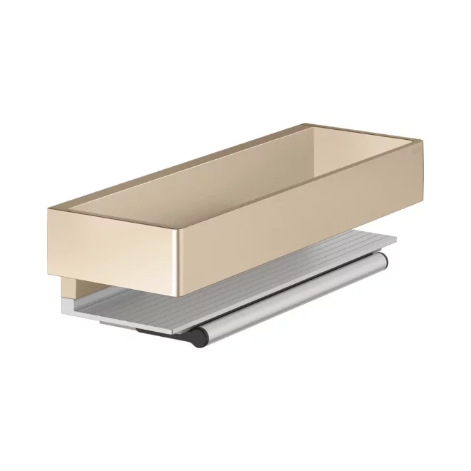 Keuco Brushed Bronze Aluminium Shower Basket With Glass Wiper