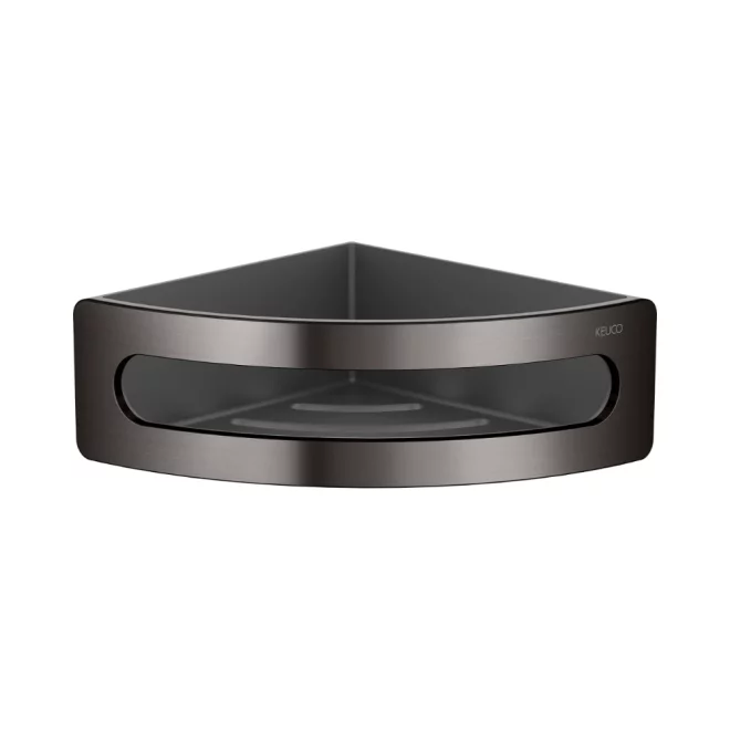 Keuco Elegance Brushed Titanium Black Corner Sponge Basket