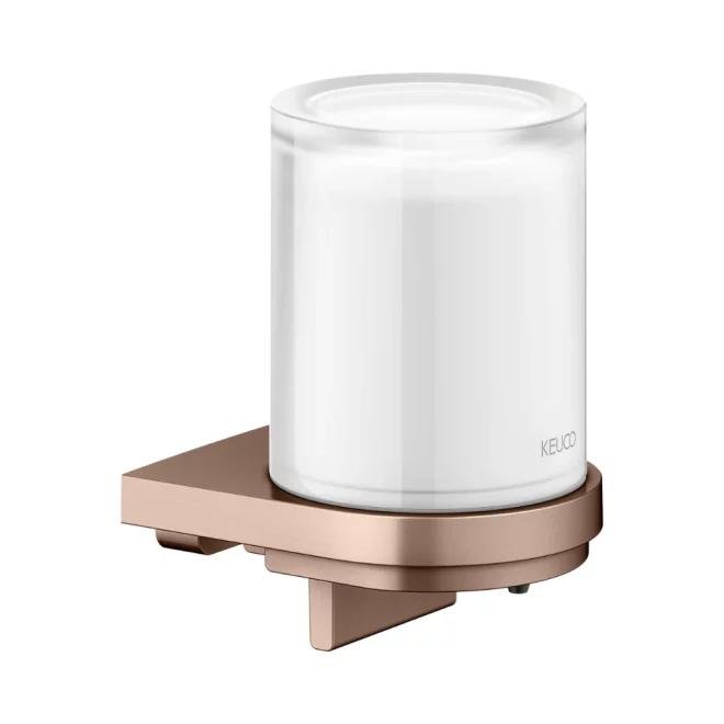 Keuco Collection Moll Brushed Red Gold Soap Dispenser With Glass Tumbler