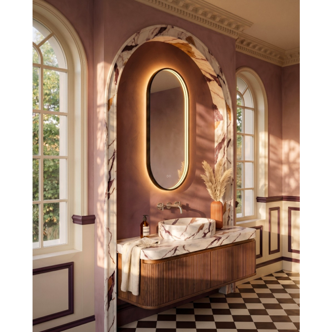 Origins Living Kingsley Capsule Illuminated Black Mirror