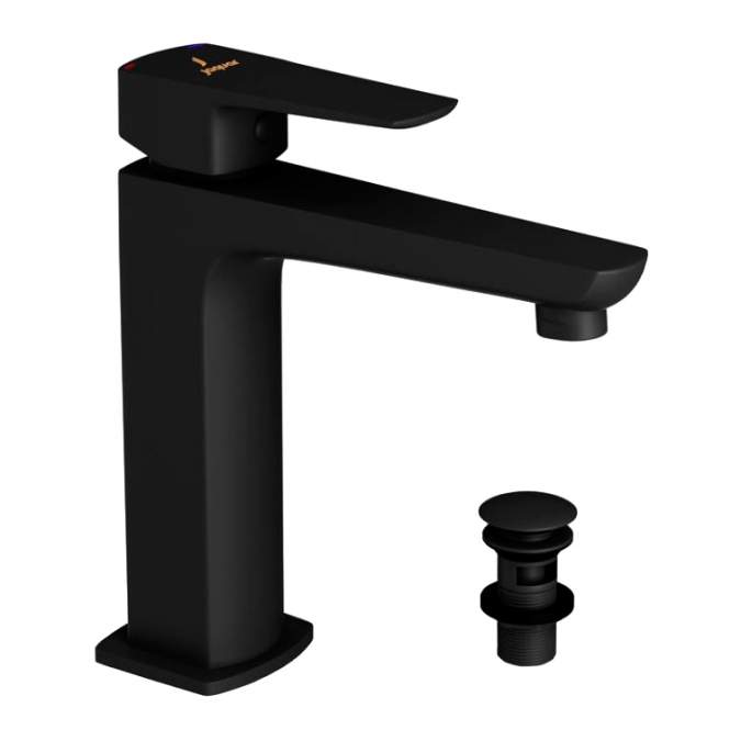 Jaquar Kubix Prime Matt Black Basin Mixer Tap