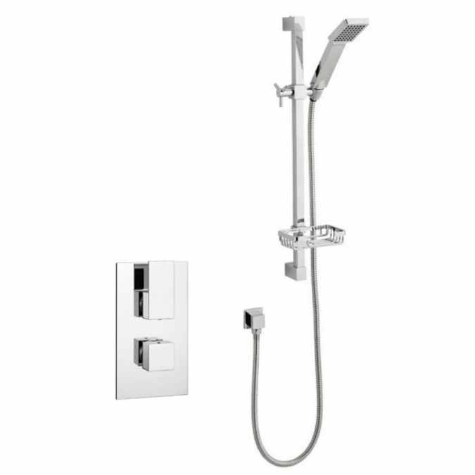 Element Thermostatic Concealed Shower Valve with Riser Rail Kit - Kartell UK