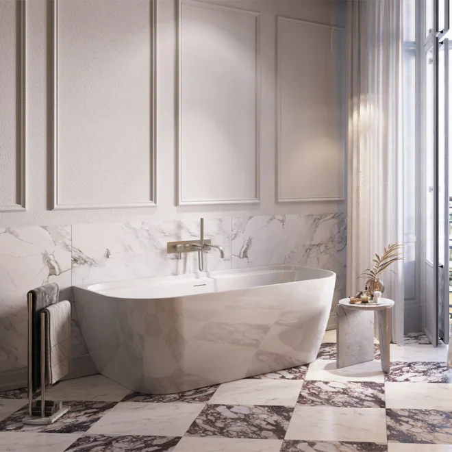 Lancia Bay Gloss White Freestanding Bath 1700 x 800mm