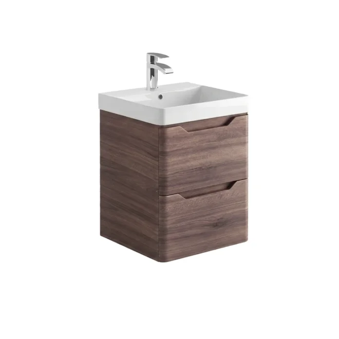 Lancia Ella 500mm Walnut Wall Hung Vanity Unit