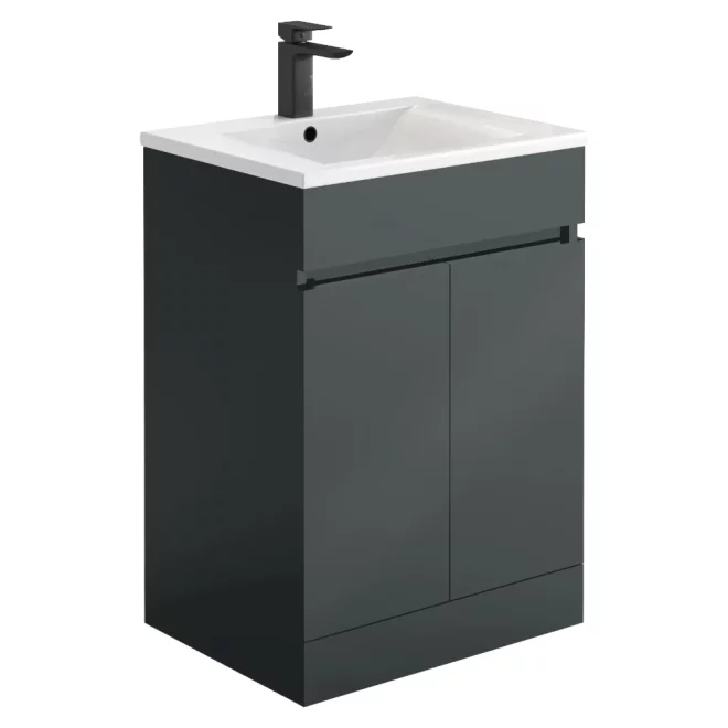Lancia Empire 600 Free Standing Vanity Unit Matt Anthracite