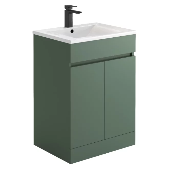 Lancia Empire 600 Floor Standing Vanity Unit Sage Green