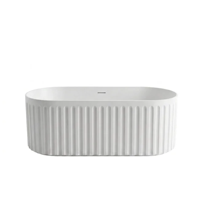 Lancia Lira Fluted Matt White Freestanding Bath 1700 x 750mm