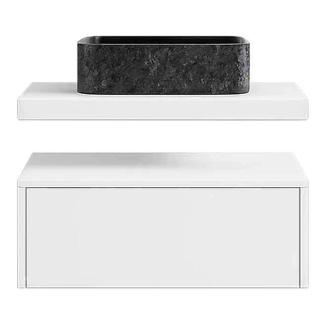 Lancia Shelph Matt White 800 x 500mm Basin Vanity Shelf