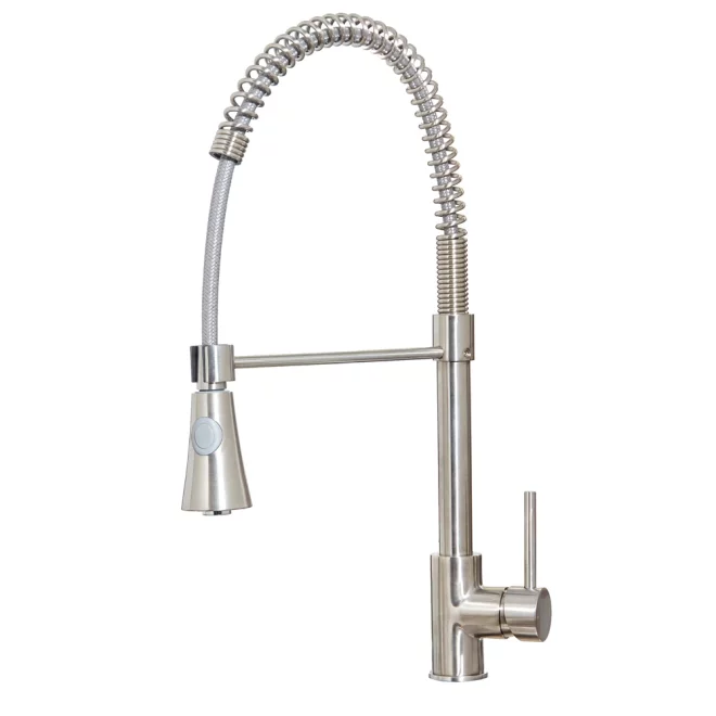 Lancia Tirare Spring Neck Mixer Tap with Pull-Out Spray- Brushed Nickel 