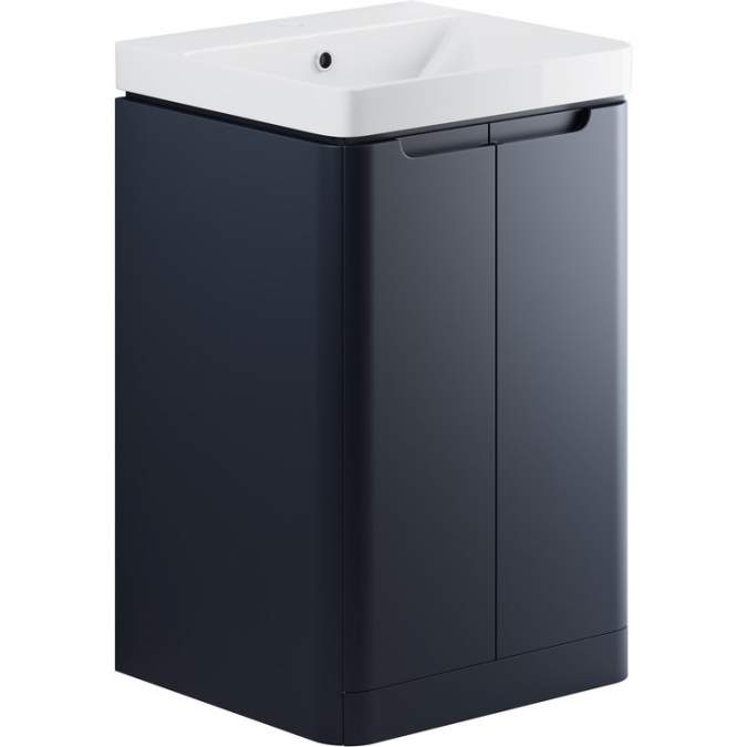 Laplane 500mm 2 Door Floor Standing Basin Vanity Unit - Matt Indigo