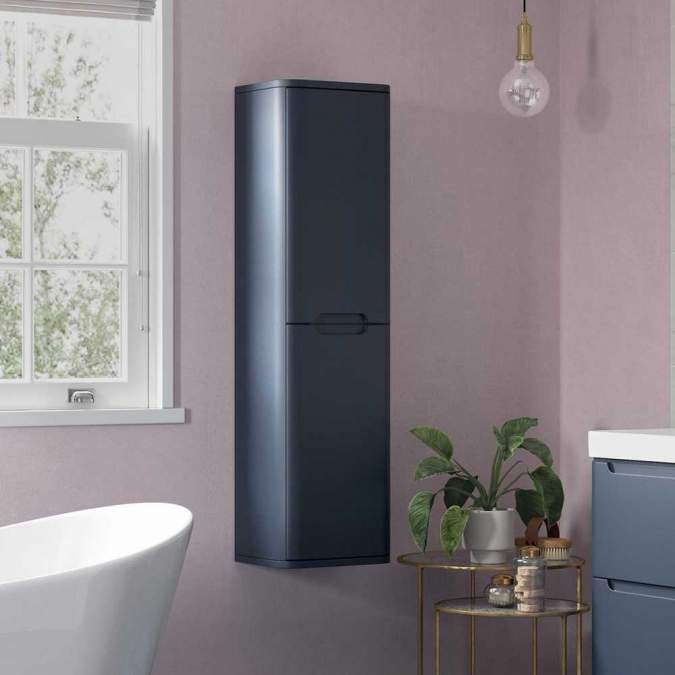 Laplane 350mm Matt Indigo 2 Door Wall Hung Tall Unit 