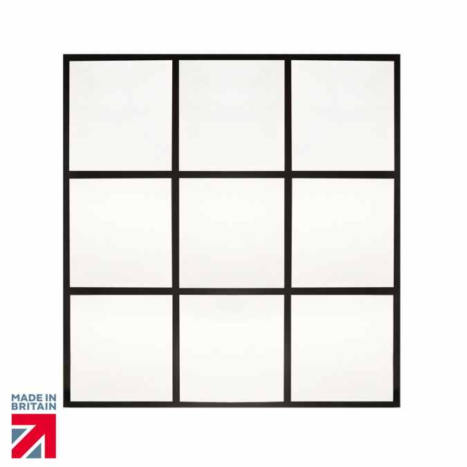 Roman Square Black Grid Mirror - MIR01 - Non Illuminated Bathroom Mirror