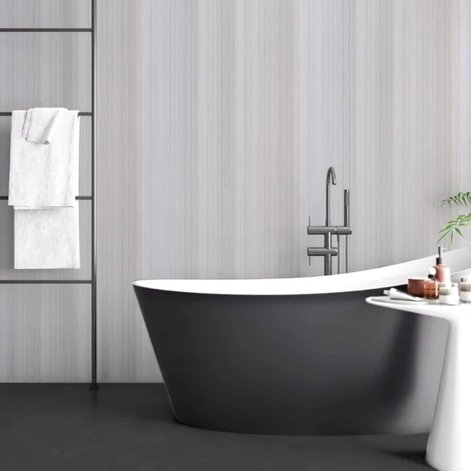 Light Grey Stripes Matt MEGAboard 1m Wide PVC Wall Panels