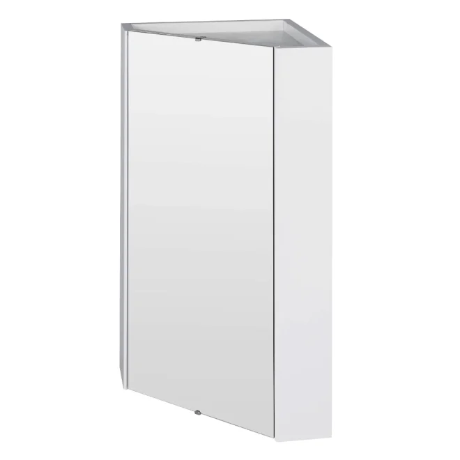 Nuie Mayford Corner Mirror Cabinet 1 Door Gloss White
