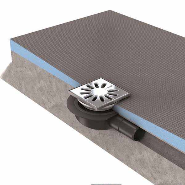 wedi Fundo Primo Wetroom Tray with Central Drain 1000 x 1000mm