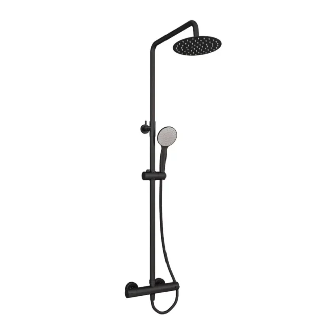 Modern Matt Black Round Dual Head Shower