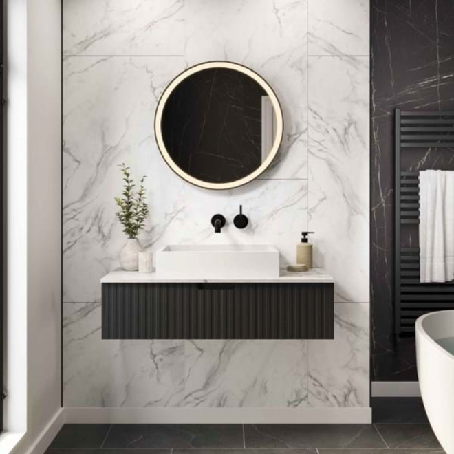Multipanel Tile XL Offset Crystal Marble Wall Panels