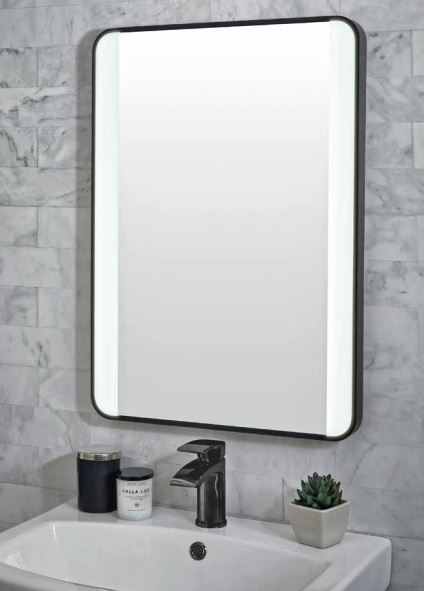 Noir Soft Square Led Bathroom Mirror, Square Bathroom Mirror