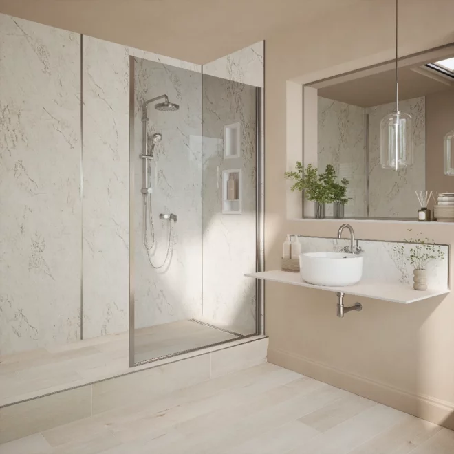 Nuance Fusion Azul Marble Panel from Bushboard