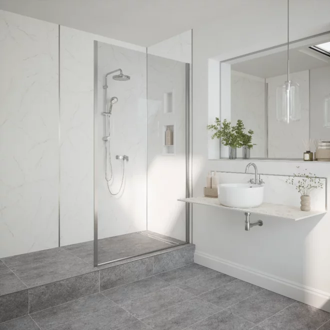 Nuance Fusion Bianco Venato Panel from Bushboard