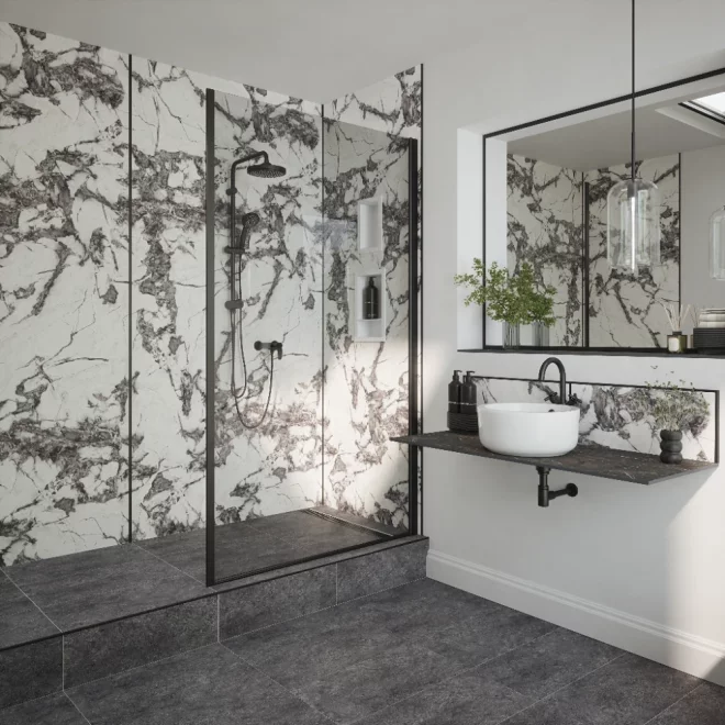 Nuance Fusion Calacatta Fantasia Panel from Bushboard