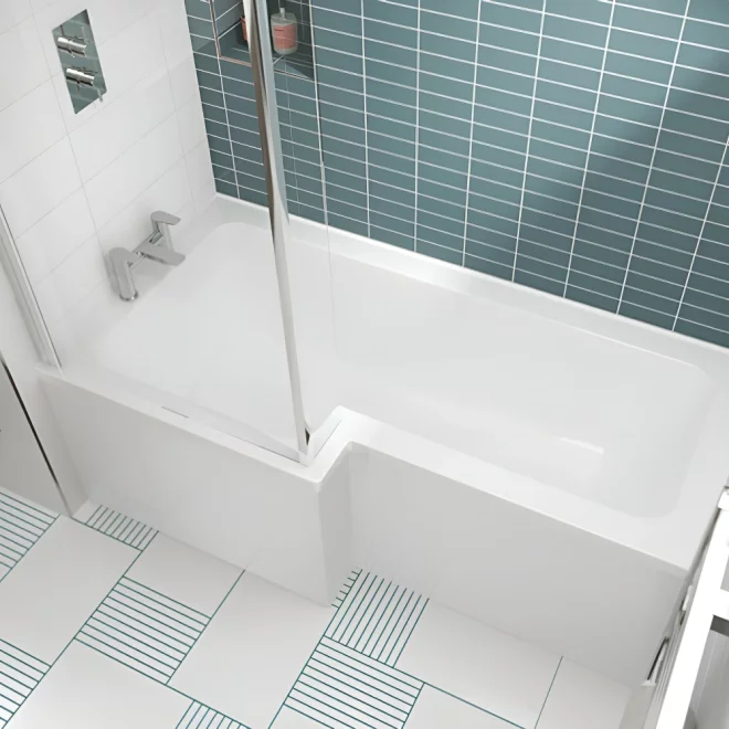 Nuie 1800 x 800mm Left Hand Shower Bath