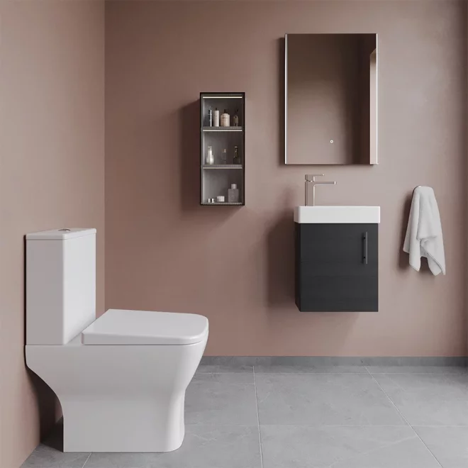 Nuie Wall Hung Anthracite Cloakroom Suite 