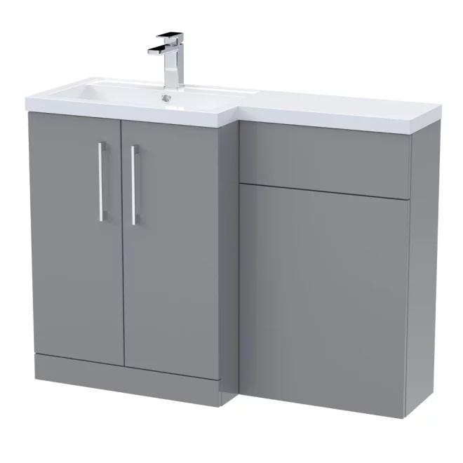 Nuie Arno Satin Grey Floor Standing Unit and Basin