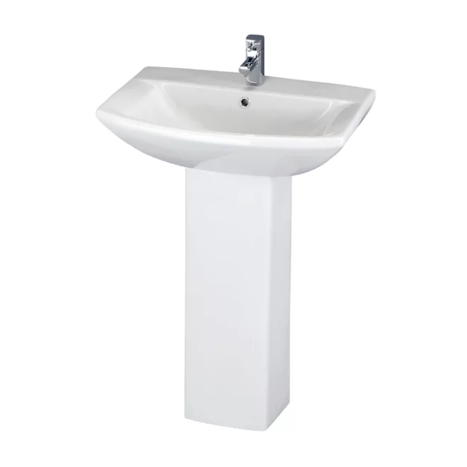 Nuie Asselby 600mm Basin & Pedestal