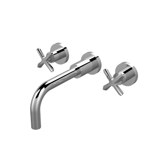 Nuie Aztec Chrome 3 Tap Hole Wall Mounted Basin Mixer Tap