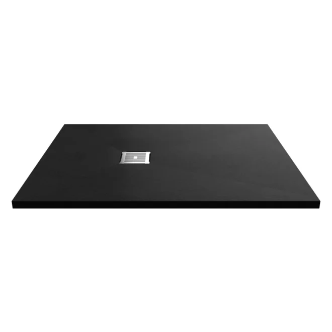 Nuie Pearlstone 1200 x 900mm Black Slate Slimline Rectangular Shower Tray