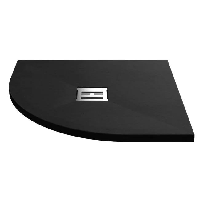 Nuie Pearlstone 800 x 800mm Black Slate Slimline Quadrant Shower Tray