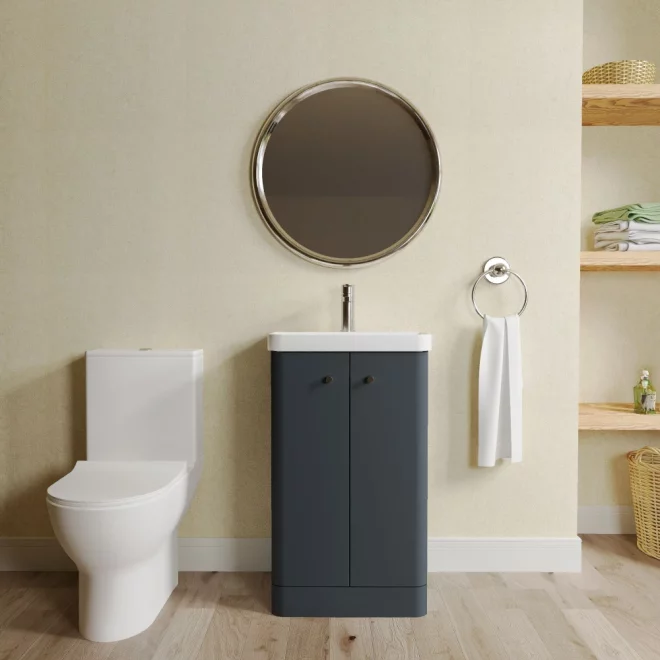 Nuie Deco Floor Standing Black Cloakroom Suite