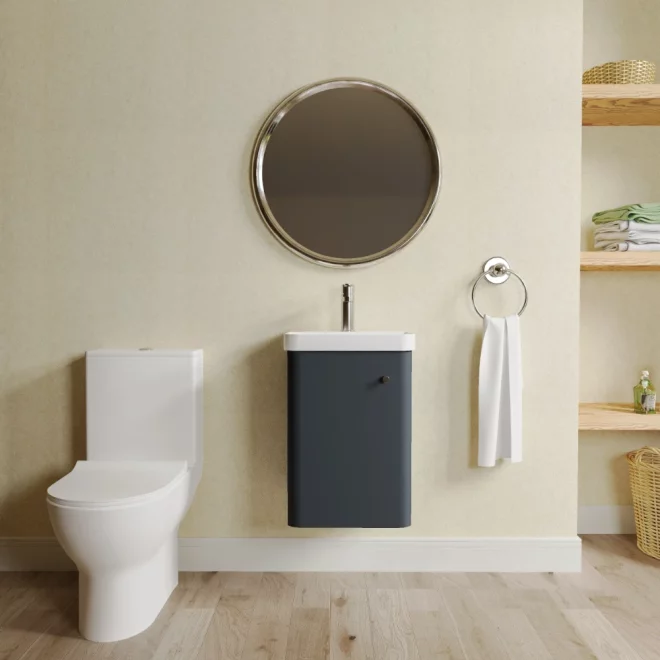 Nuie Deco Wall Hung Black Cloakroom Suite