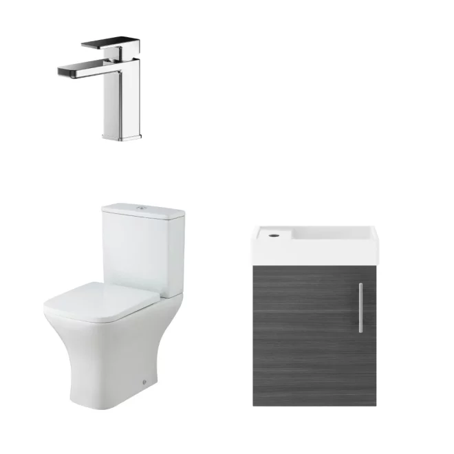 Nuie Vault Anthracite Wall Hung Cloakroom Set